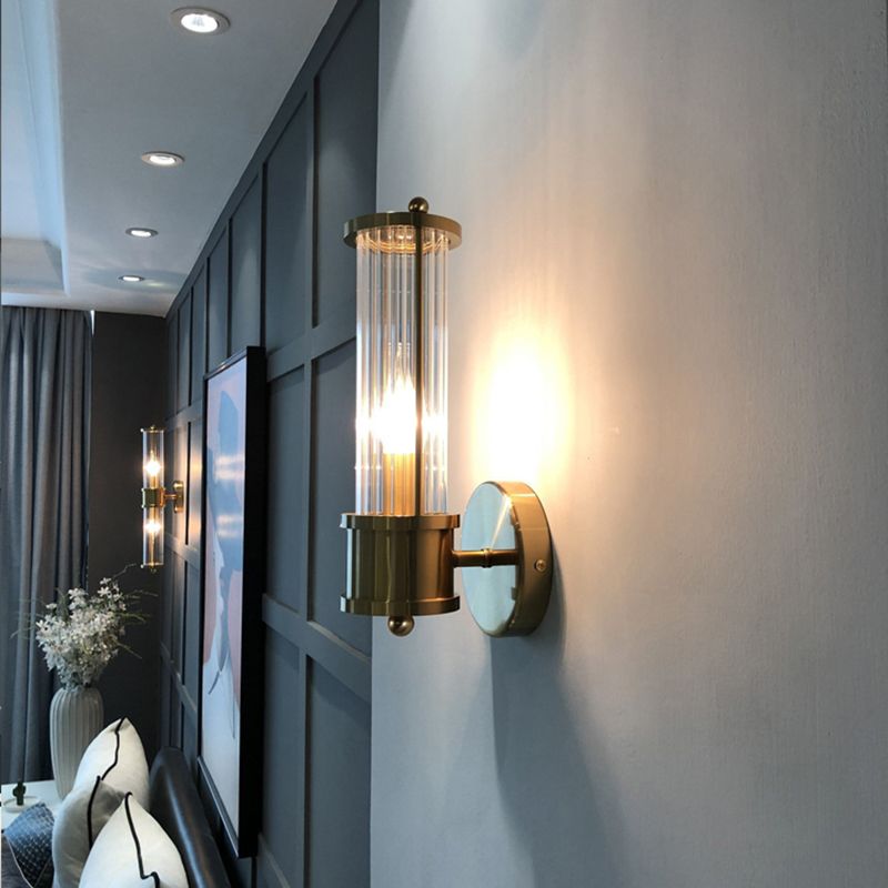 Elodie | Złota cylindryczna lampa ścienna – współczesny urok