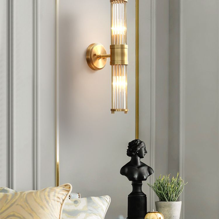 Elodie | Złota cylindryczna lampa ścienna – współczesny urok