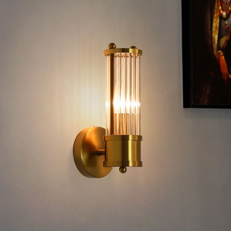 Elodie | Złota cylindryczna lampa ścienna – współczesny urok