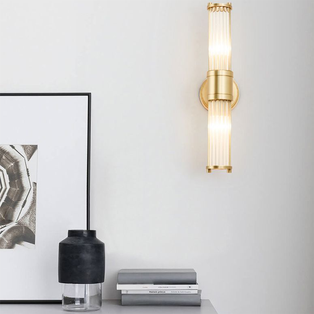 Elodie | Złota cylindryczna lampa ścienna – współczesny urok