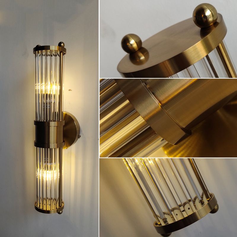 Elodie | Złota cylindryczna lampa ścienna – współczesny urok