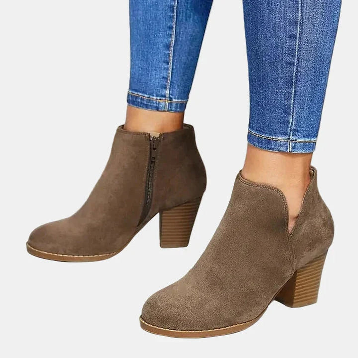 Black Ankle Boots Women with Arch Support, Stylish Orthopedic Design, Block Heel & Side Zipper for All-Day Comfort 0