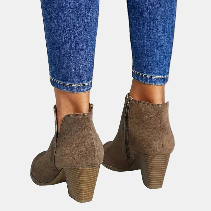 Black Ankle Boots Women with Arch Support, Stylish Orthopedic Design, Block Heel & Side Zipper for All-Day Comfort 3