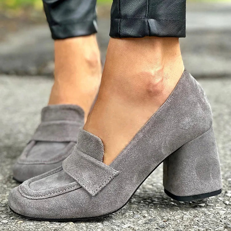 Black Loafers Women - Elegant Block Heel Design, Chic and Comfortable Footwear for Everyday Style 0