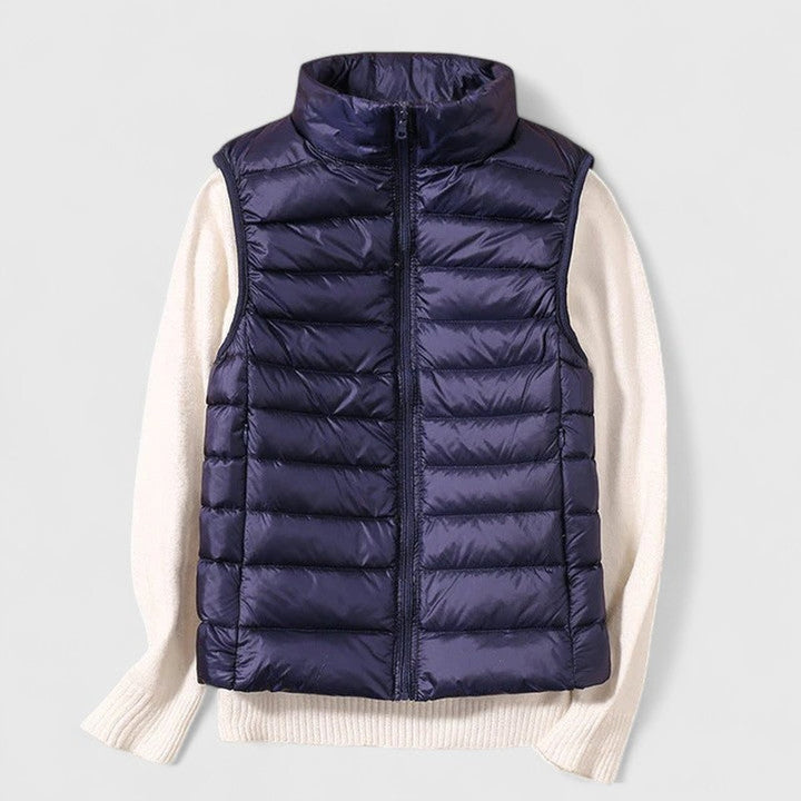 Black Puffer Vest Women - Lightweight Quilted Sleeveless Zip-Up for Layering - Versatile Long Vest for Fall and Spring 10