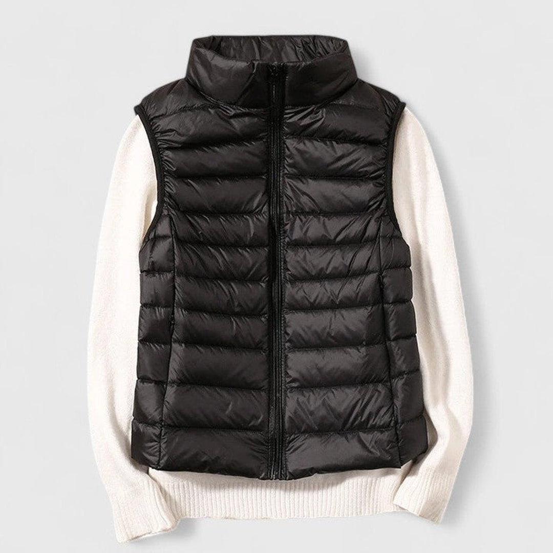 Black Puffer Vest Women - Lightweight Quilted Sleeveless Zip-Up for Layering - Versatile Long Vest for Fall and Spring 9