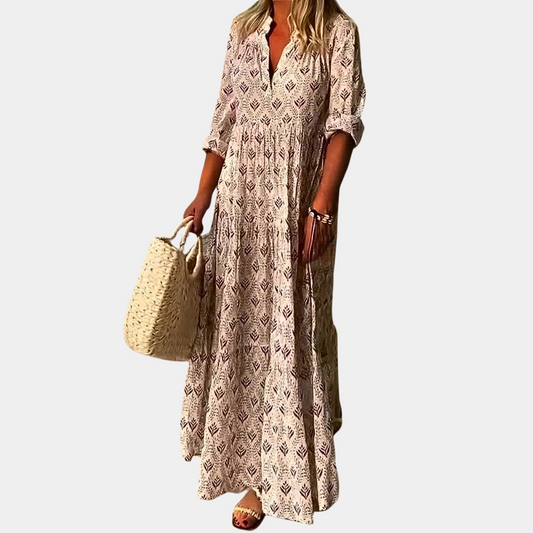 Amelia | Elegancka i wygodna wiosenna sukienka maxi