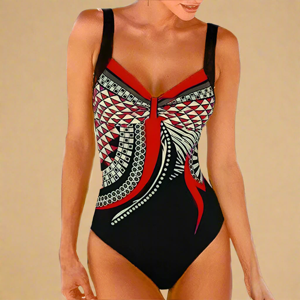 Classic Cutout One Piece Swimsuit for Women - Elegant Minimalist Swimwear for Beach and Pool 0