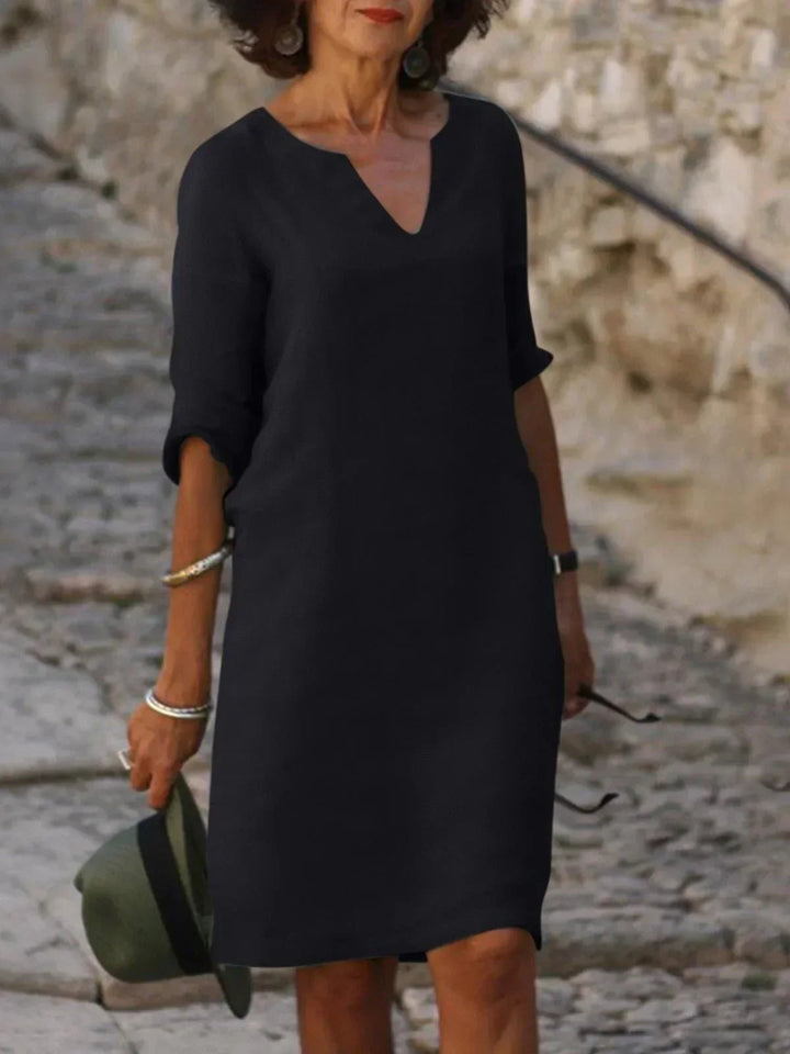 Elegant V-Neck Dress for Women - Timeless Summer Style 0