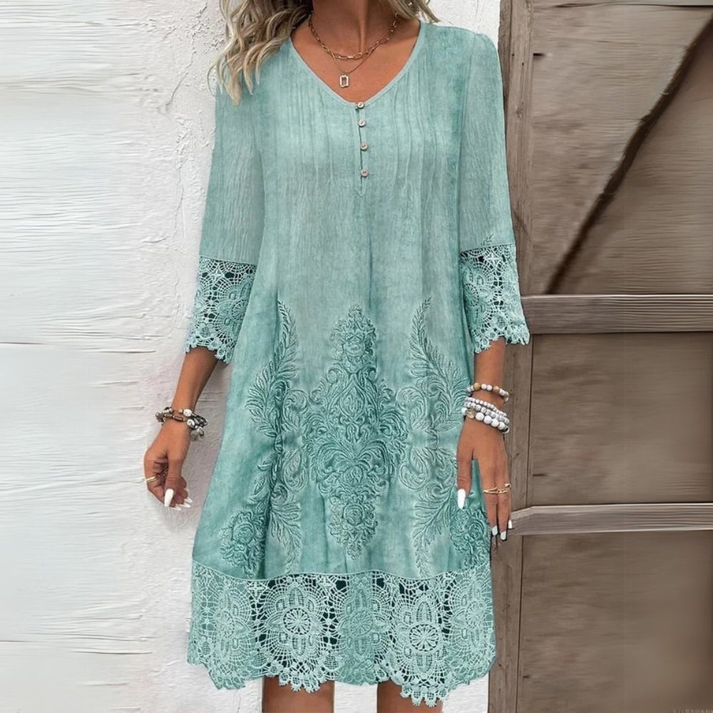 Floral Midi Dress for Women - Elegant Summer Style 1