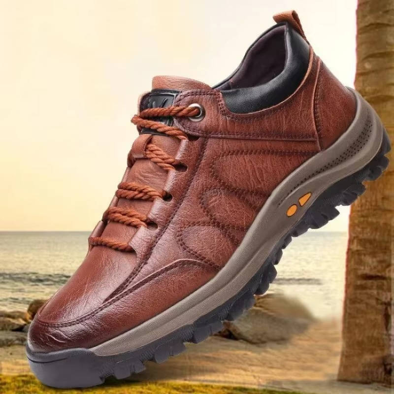 Men's Comfortable Supportive Leather Shoes for Hiking and Everyday Wear 8