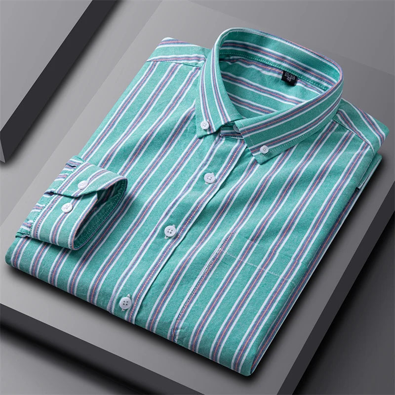 Men's Dress Shirt - Classic Oxford Button-Up for Business Casual Style 0