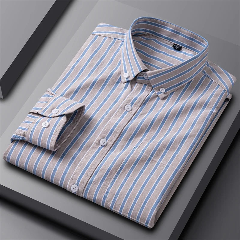 Men's Dress Shirt - Classic Oxford Button-Up for Business Casual Style 1