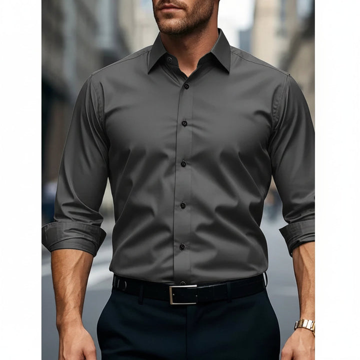 Men's Dress Shirt - Slim Fit Button-Down, Classic Long Sleeve for Business and Casual Wear 2