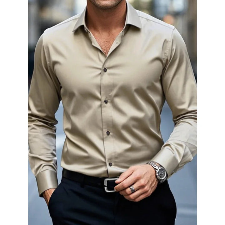 Men's Dress Shirt - Slim Fit Button-Down, Classic Long Sleeve for Business and Casual Wear 3