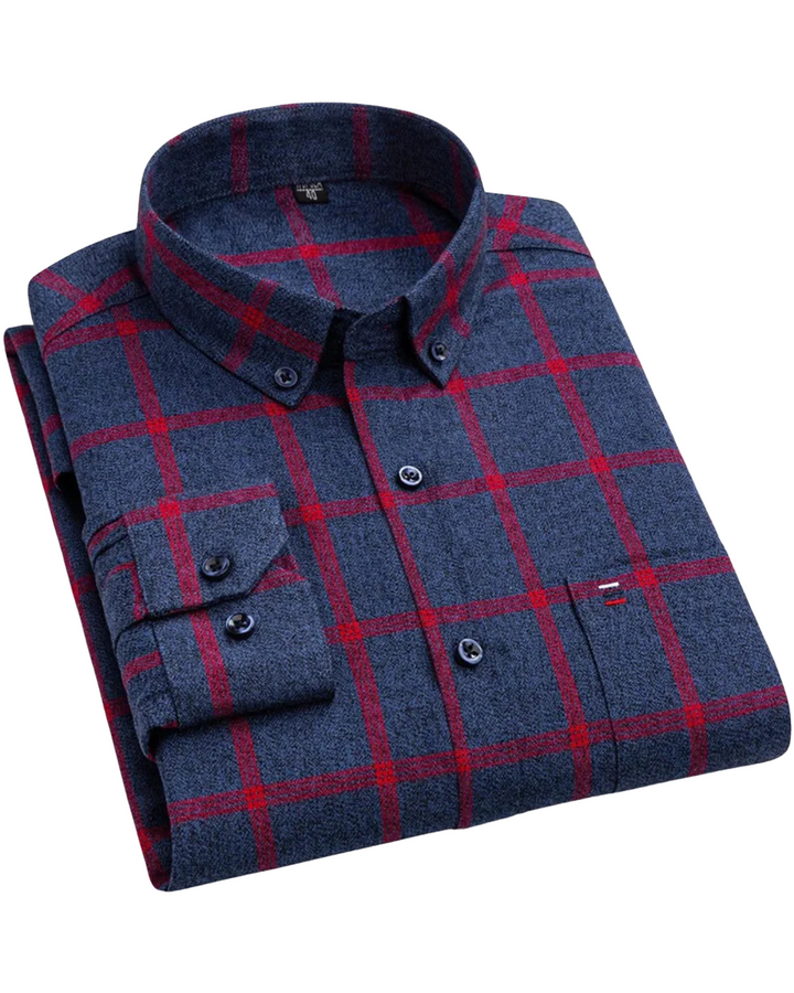 Men's Dress Shirt - Striped Check Design for Casual and Smart-Casual Wear, Timeless Style and Modern Tailored Fit 0