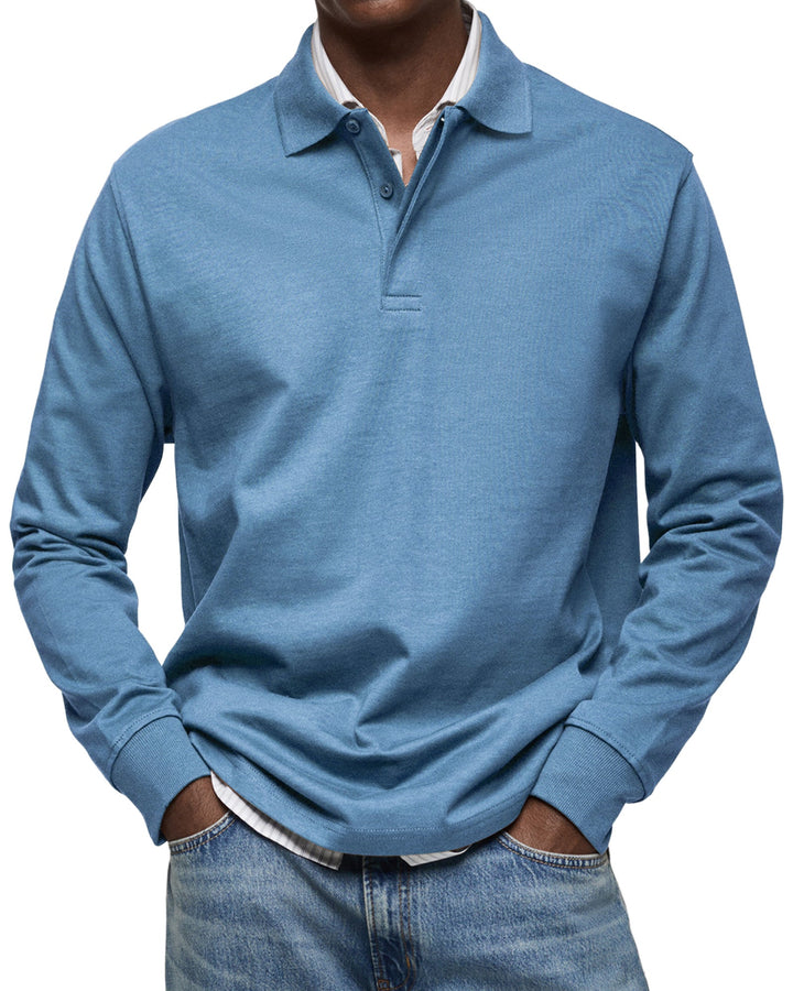Men's Long Sleeve Polo Shirt - Stylish Casual Wear for Versatile Outfits 0