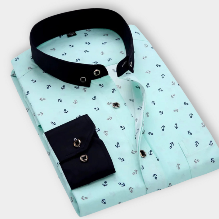 Men's Nautical Print Shirt - Coastal Style with Comfort for Casual Outings 4