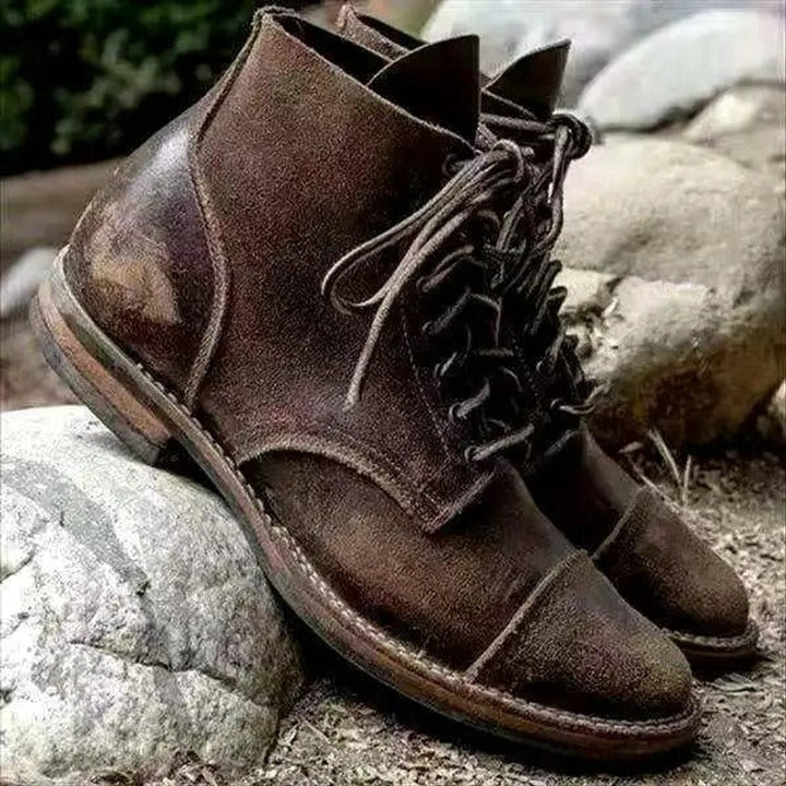 Men's Orthopedic Lace-Up Cap-Toe Ankle Boots with Arch Support 3