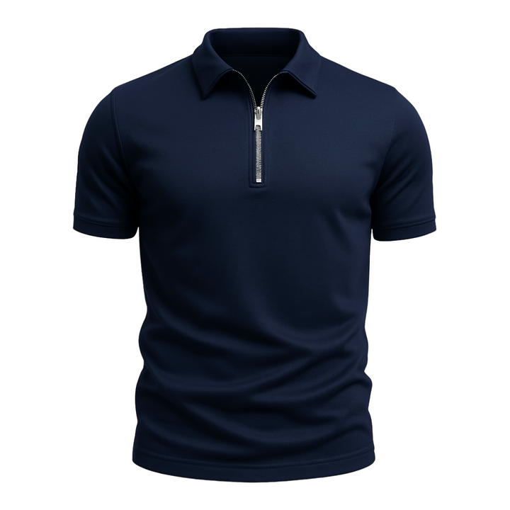 Men's Polo Shirt - Elegant Zipper Design for Summer Casual Wear, Stylish and Comfortable Polo Shirts for Men 0