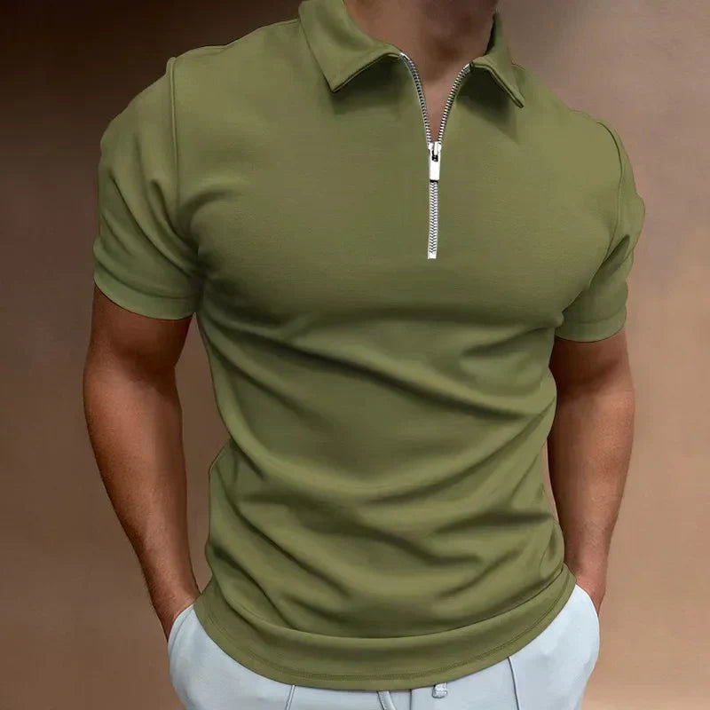 Men's Polo Shirt - Elegant Zipper Design for Summer Casual Wear, Stylish and Comfortable Polo Shirts for Men 3
