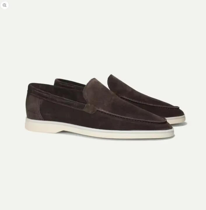 Men's Suede Loafers in Brown - Slip-On Casual and Semi-Formal Footwear for Effortless Style 8
