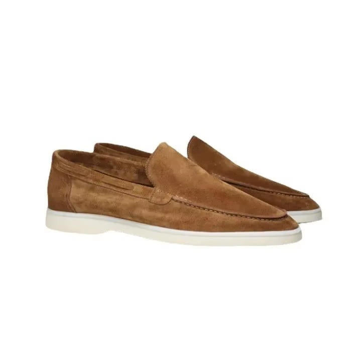 Men's Suede Loafers in Brown - Slip-On Casual and Semi-Formal Footwear for Effortless Style 9
