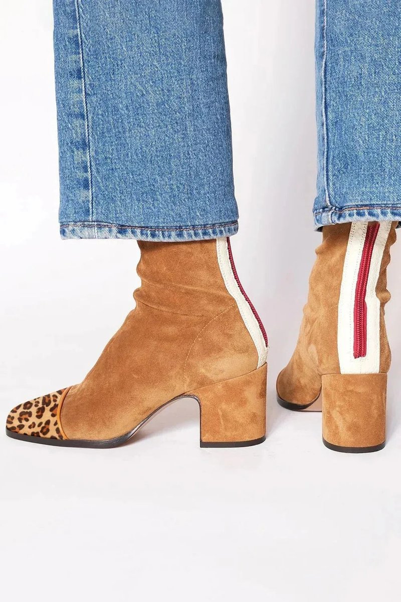 Orthopedic Ankle Boots for Women with Arch Support and Block Heel, Stylish Leopard Print Design 5