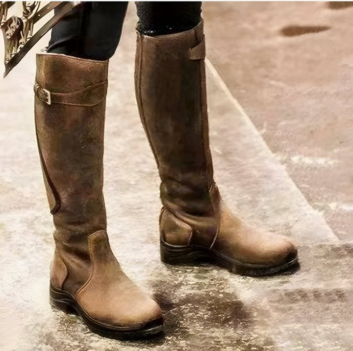 Orthopedic Knee High Boots for Women with Arch Support, Waterproof Long Boots, Adjustable Buckle Strap, Non-Slip Sole 3
