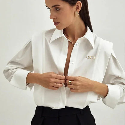 CZAJCZA | Elegancka bluzka ze stójką