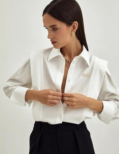 CZAJCZA | Elegancka bluzka ze stójką
