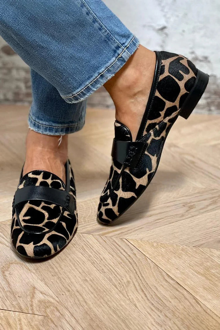 Stylish Cow Print Loafers for Women - Comfortable Everyday Footwear 0