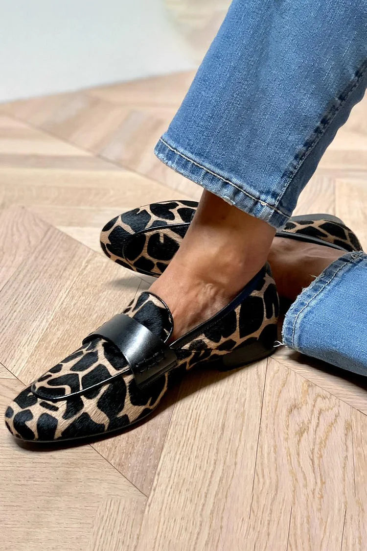 Stylish Cow Print Loafers for Women - Comfortable Everyday Footwear 2