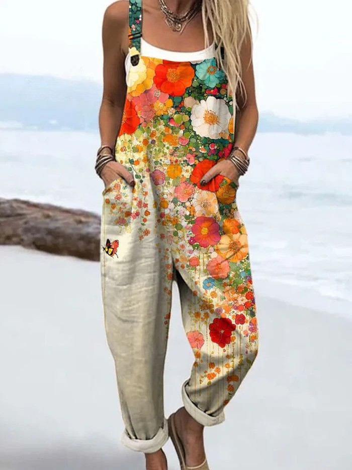 Vintage Floral Jumpsuit for Women - Effortless Summer Style 0