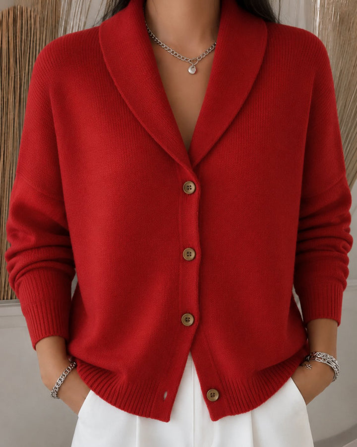 Women's Black Cardigan Sweater with Button-Up Collar for Effortless Layering and Versatile Style 2