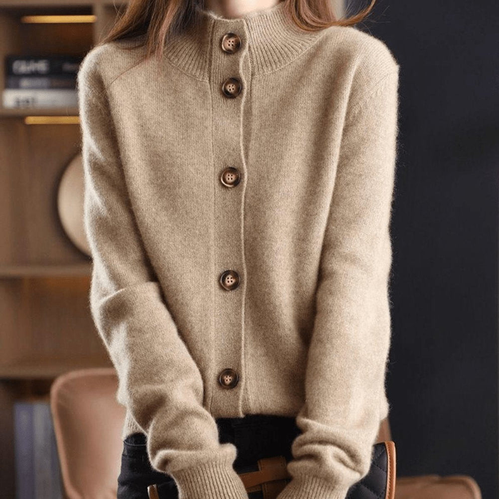 Women's Cardigan Sweater, Relaxed Fit Button-Front Knit Cardigan for Layering, Cozy and Versatile Style 1
