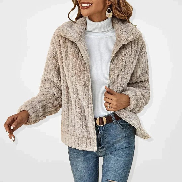 Women's Cozy Sherpa Cardigan Jacket with Zip-Up Closure for Cold Weather 2