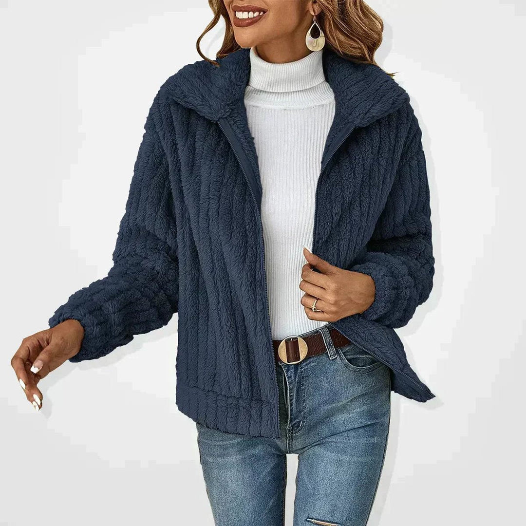 Women's Cozy Sherpa Cardigan Jacket with Zip-Up Closure for Cold Weather 3