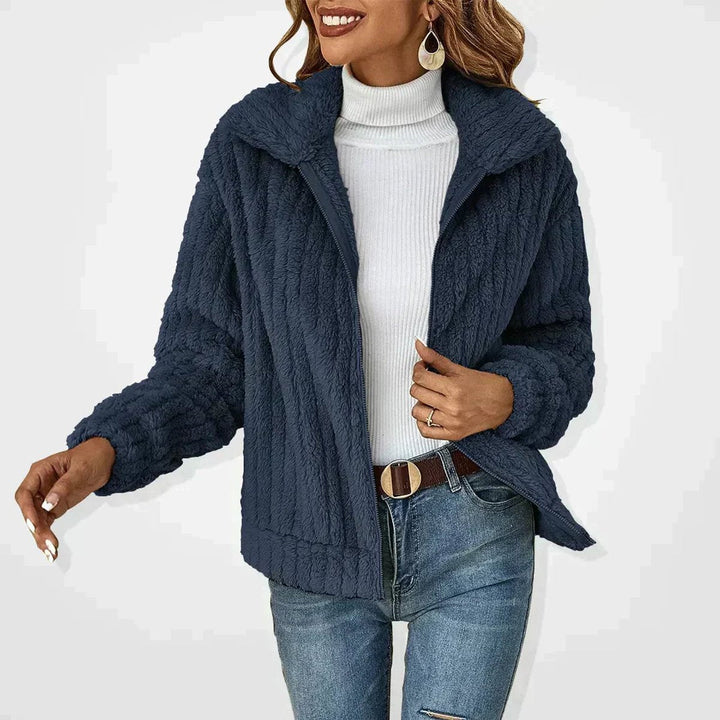 Women's Cozy Sherpa Cardigan Jacket with Zip-Up Closure for Cold Weather 3