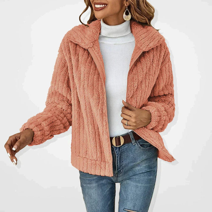 Women's Cozy Sherpa Cardigan Jacket with Zip-Up Closure for Cold Weather 4