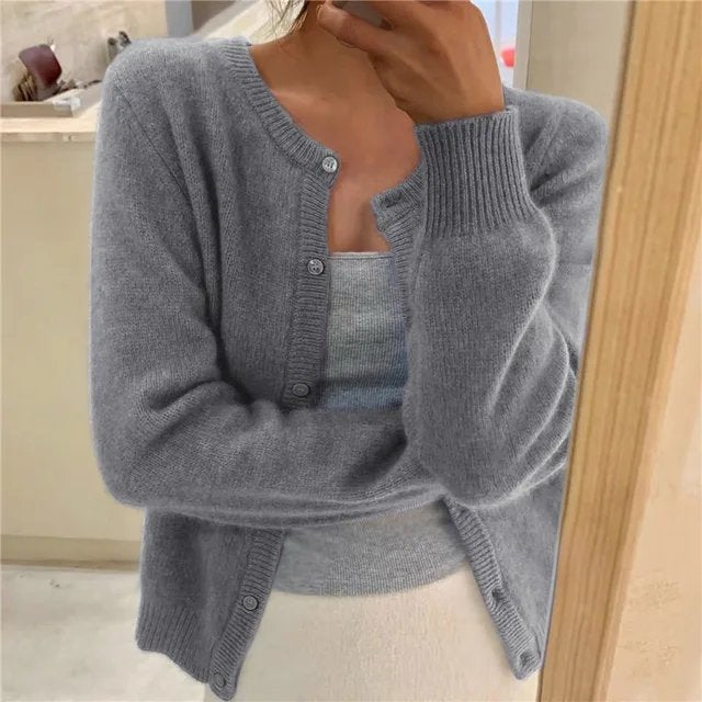 Women's Cropped Cardigan Sweater, Button Front, Relaxed Fit, Lightweight Knit for Layering and Everyday Style 0