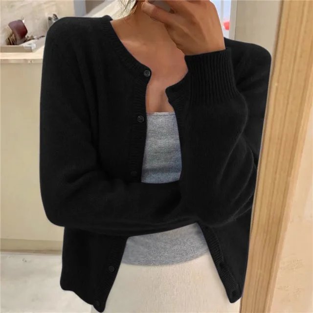 Women's Cropped Cardigan Sweater, Button Front, Relaxed Fit, Lightweight Knit for Layering and Everyday Style 1