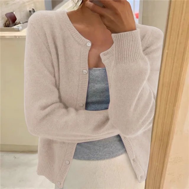 Women's Cropped Cardigan Sweater, Button Front, Relaxed Fit, Lightweight Knit for Layering and Everyday Style 2