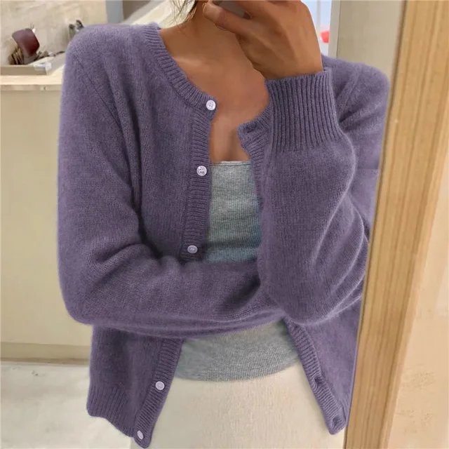 Women's Cropped Cardigan Sweater, Button Front, Relaxed Fit, Lightweight Knit for Layering and Everyday Style 3