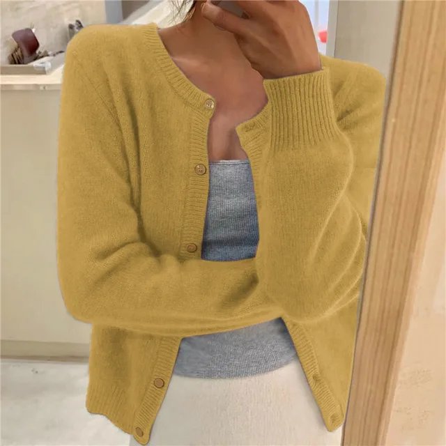 Women's Cropped Cardigan Sweater, Button Front, Relaxed Fit, Lightweight Knit for Layering and Everyday Style 5