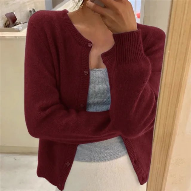 Women's Cropped Cardigan Sweater, Button Front, Relaxed Fit, Lightweight Knit for Layering and Everyday Style 6