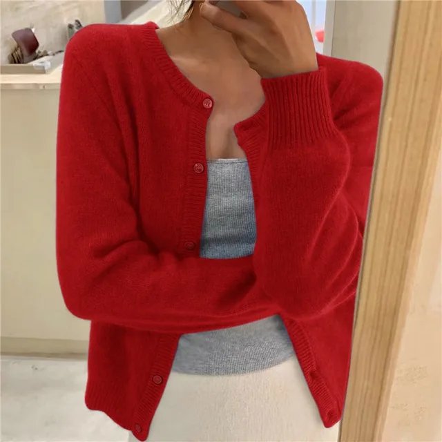 Women's Cropped Cardigan Sweater, Button Front, Relaxed Fit, Lightweight Knit for Layering and Everyday Style 7