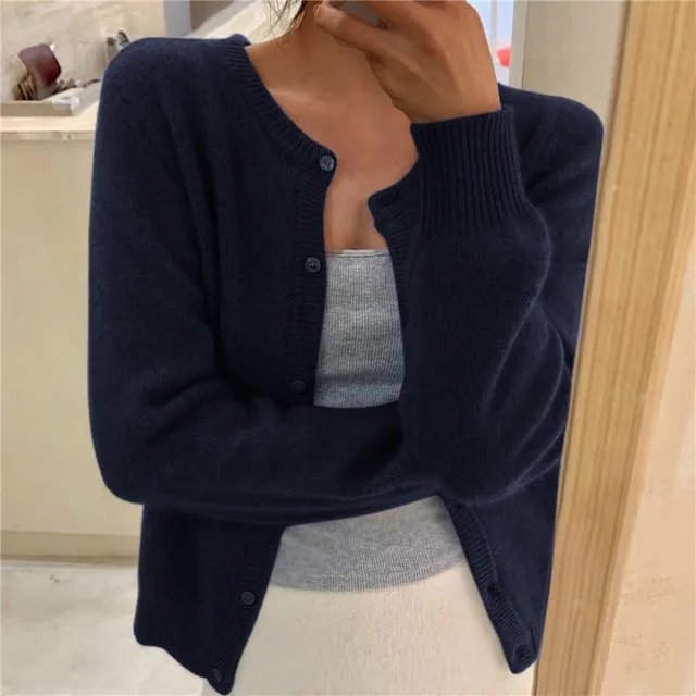 Women's Cropped Cardigan Sweater, Button Front, Relaxed Fit, Lightweight Knit for Layering and Everyday Style 8