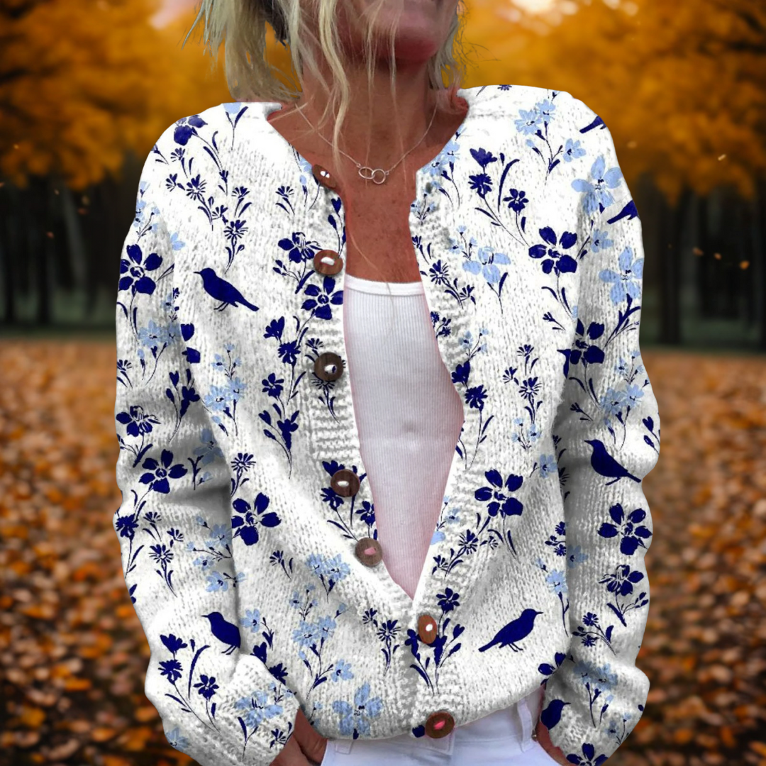 Women's Floral Cardigan Sweater - Lightweight Open Front Long Cardigan for Autumn Style 0
