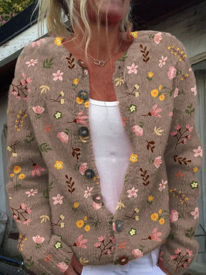 Women's Floral Embroidered Cardigan Sweater - Relaxed Fit Button-Front Long Cardigan for Versatile Layering 4